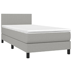 Avis Maison Chic Lit Adulte - Lit simple Lit à sommier tapissier avec matelas moelleux - Meuble de Chambre - Gris clair 80x200 cm Tissu -MN93446