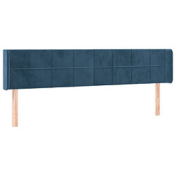 Avis Maison Chic Tête de lit scandinave à LED,meuble de chambre Bleu foncé 203x16x78/88 cm Velours -MN45359