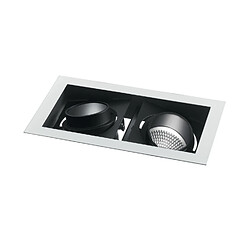 Fan Europe Downlight encastré double LED intégré réglable, blanc noir, 3000K