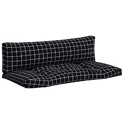 vidaXL Coussins de palette lot de 2 motif à carreaux noir tissu Oxford