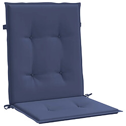 Acheter vidaXL Coussins de chaise à dossier bas lot de 6 bleu marine tissu