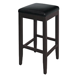 Tabouret de Bar Haut en Simili Cuir Noir - Lot de 2 - Bolero