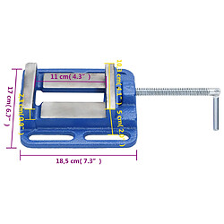 vidaXL Étau pour perceuse à colonne bleu 100 mm fonte pas cher