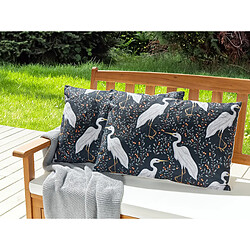 Beliani Lot de 2 coussins PIANAZZO 40 x 60 cm Animal Noir