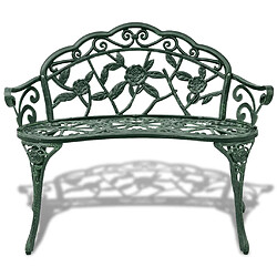 Helloshop26 Banc de jardin meuble de patio d'extérieur terrasse 100 x 54 x 80 cm aluminium coulé vert 02_0011143