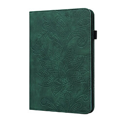 Etui en PU motif fleur couleur unie avec support vert pour votre Huawei MatePad Pro 10.8 (2021)