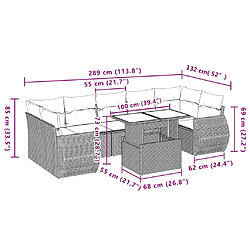 Acheter vidaXL Salon de jardin 8 pcs avec coussins gris clair résine tressée
