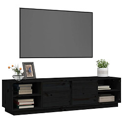 Avis vidaXL Meuble TV Noir 156x40x40 cm Bois de pin massif