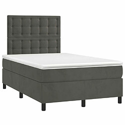 Maison Chic Lit adulte- Lit + matelas,Sommier à lattes de lit et matelas gris foncé 120x190cm velours -GKD24467