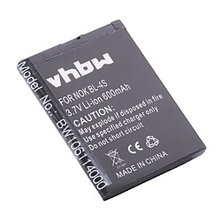 Vhbw Batterie pour NOKIA 2680 SLIDE / 3600 SLIDE / 7610 SUPERNOVA, remplace le modèle BL-4S