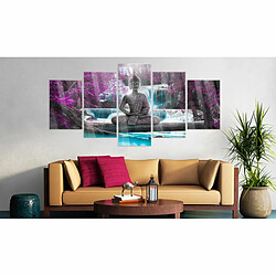 Paris Prix Tableau sur Verre Acrylique Waterfall & Buddha 100 x 200 cm