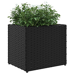 Avis vidaXL Jardinières 2 pcs noir 36x30x32 cm résine tressée