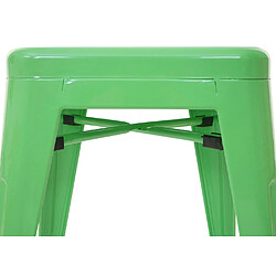 Mendler 4x Tabouret de bar HWC-A73, pour comptoir, métal, style industriel, empilable ~ vert pas cher