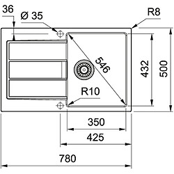 Evier à encastrer 50cm tectonite - 955799 - FRANKE