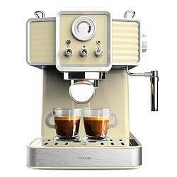 Cecotec Cafetera Express Power Espresso 20 Tradizionale Light Yellow. 1350 W, Espresso y Cappucicno, 20 Bares, 1,5 L