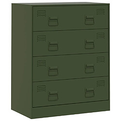 vidaXL Buffet vert olive 67x39x83 cm acier