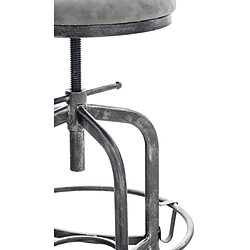 Acheter Decoshop26 Tabouret de bar repose-pieds en métal argenté et synthétique gris style industriel vintage 10_0000660