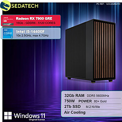 Sedatech Workstation Premium • Intel i5-14400F • RX 7900 GRE • 32Go DDR5 • 2To SSD M.2 • Windows 11