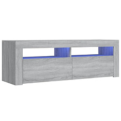 Maison Chic Meubles TV avec lumières LED - Banc TV pour salon sonoma gris 120x35x40 cm -MN95867