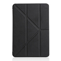 Wewoo Housse Étui Coque en cuir pleine couverture PU et gel de silice Millet Texture pour iPad Mini 2019avec support à rabats multiples Noir