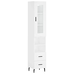 vidaXL Buffet haut Blanc 34,5x34x180 cm Bois d'ingénierie