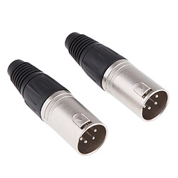 Avis 2 pièces en métal 4 broches / 4p xlr connecteur mâle connecteur de microphone audio