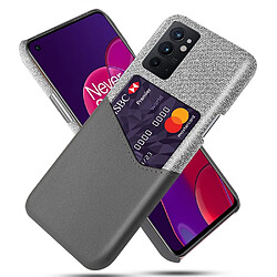 Coque en TPU + PU KSQ anti-chocs avec porte-carte, gris pour votre OnePlus 9RT 5G