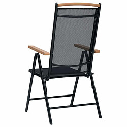 Acheter Maison Chic Lot de 2 Chaises de jardin,Fauteuil d'extérieur pliables aluminium et textilène noir -MN39995