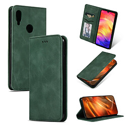 Wewoo Housse Coque Etui en cuir avec rabat horizontal magnétique Business Skin Feel rétro pour Redmi Note7 et Redmi Note7 Pro Vert armée