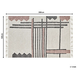 Beliani Tapis décoratif en coton beige et noir 140 x 200 cm MURADIYE