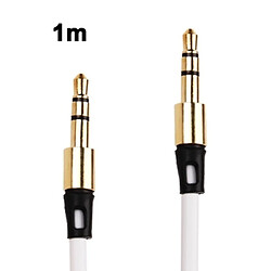 Wewoo Câble blanc et or pour iPhone / iPad / iPod / MP3, longueur: 1 m d'écouteur Jack 3,5 mm en plaqué