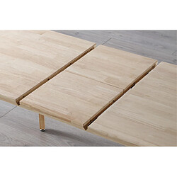 Acheter Pegane Table à manger rectangulaire extensible en bois de chêne naturel - Longueur 140-180 x Profondeur 80 x Hauteur 76 cm