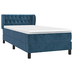 Avis Maison Chic Lit Adulte - Lit simple Lit à sommier tapissier avec matelas moelleux - Meuble de Chambre - Bleu foncé 90x200 cm -MN56061