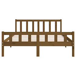 Acheter vidaXL Cadre de lit sans matelas marron miel bois massif