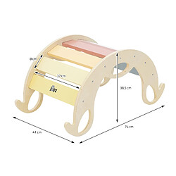 Arc à grimper pour enfants 74x41x38,5 cm Multicolore en bois Joyz