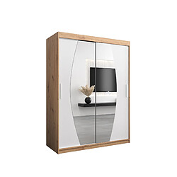 Abiks Meble Armoire Elypse à portes coulissantes 200/150/62 2 portes (artisan/blanc)