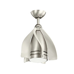 Elstead Lighting Ventilateur de plafond 5 pales 38 cm avec télécommande LED Nickel brossé