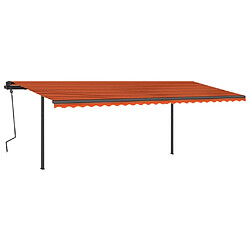 Acheter Maison Chic Auvent automatique | Store banne extérieur | Marquise capteur de vent/LED 6x3 m Orange et marron -MN51796