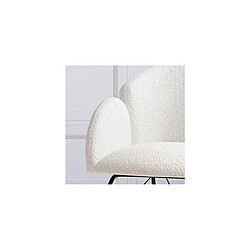 ICONIK INTERIOR Fauteuil à Bascule avec Accoudoirs En Bouclette Fausse Fourrure Tapissée - Boucles Blanches - Freia Blanc pas cher