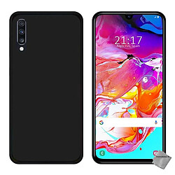 Htdmobiles Coque silicone gel fine pour Samsung Galaxy A70 + film ecran - NOIR