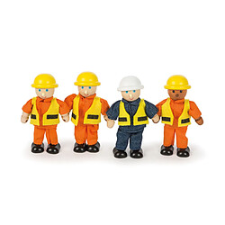 Tidlo Bigjigs - Wooden Dollhouse Dolls Construction Workers T0241