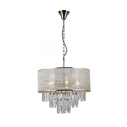 Luminaire Center Suspension Torreia 2 ampoules Acier Laiton antique