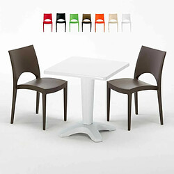 Grand Soleil Table et 2 chaises colorées polypropylen