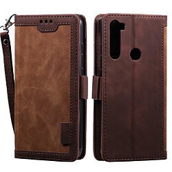 Etui en PU style d'épissage vintage avec support marron pour votre Xiaomi Redmi Note 8T