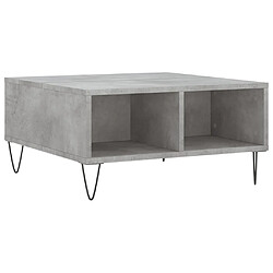 vidaXL Table basse gris béton 60x60x30 cm bois d'ingénierie