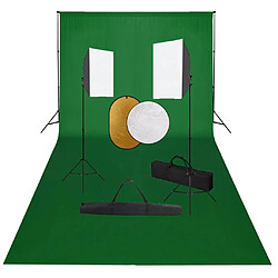 vidaXL Kit de studio photo boîtes à lumière toile de fond réflecteur