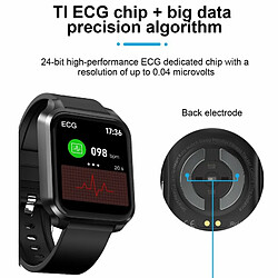 E90 Montre Intelligente Pression Artérielle Oxygène Sanguin Surveillance Du Sommeil Sport Étanche Smartwatch Acier Noir pas cher