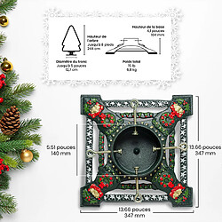 Support d'arbre de Noël Ventray avec réservoir d'eau,base d'arbre en fonte pour arbre artificiel/réel,support d'arbre robuste 34x34x10cm,motif étoile