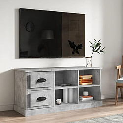 Maison Chic Meuble TV scandinave - Banc TV pour salon gris béton 102x35,5x47,5 cm bois d'ingénierie -MN33459