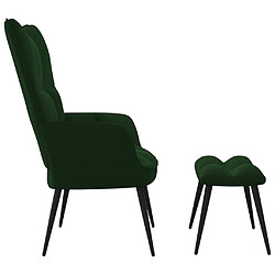 Avis Maison Chic Chaise de relaxation | Fauteuil relax avec repose-pied Vert foncé Velours -GKD21644